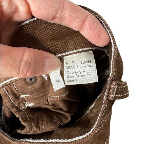 Reformation | Cowboy High Rise Straight Jeans 24 Chocolate Brown Organic Cotton - Picture 5 of 8